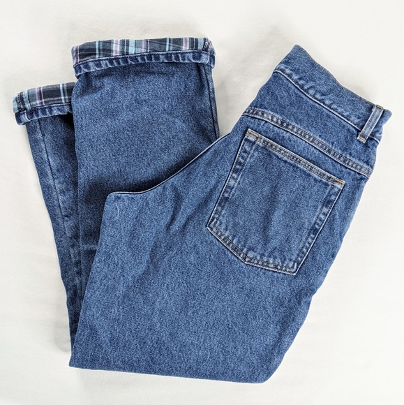 L.L. Bean Denim - VTG L.L Bean Plaid Fleece Lined Jeans Original Fit